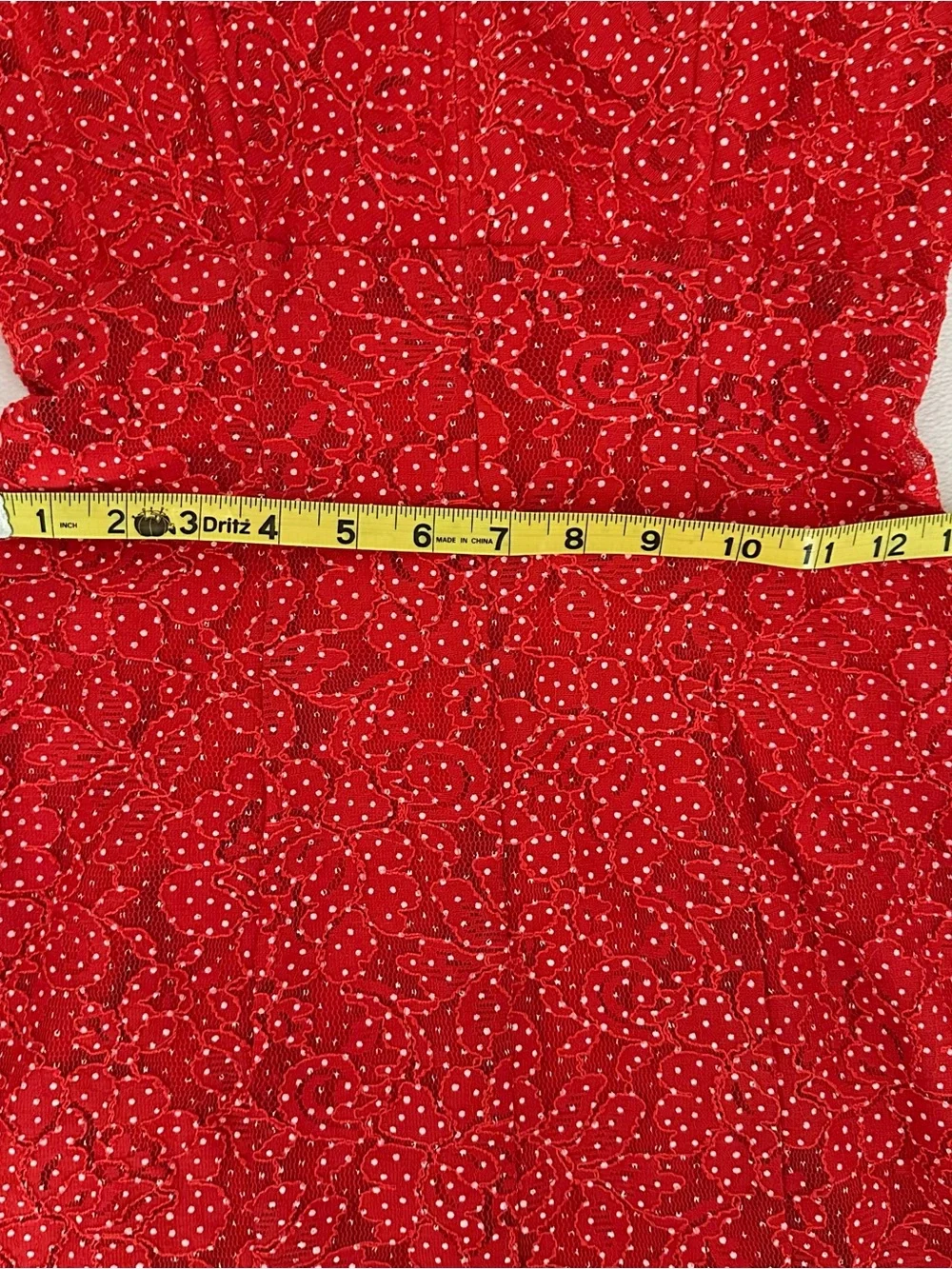 For Love And Lemons Clarisse Red & White Polkadot Mini Dress Off Shoulder XS
